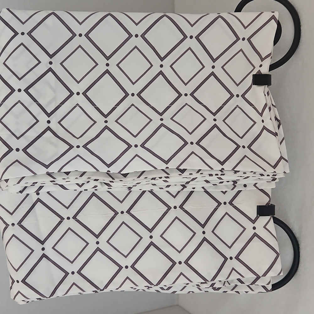 SFERRA White and Gray Geometric Cotton King Pillow Sham Set Made in Italy